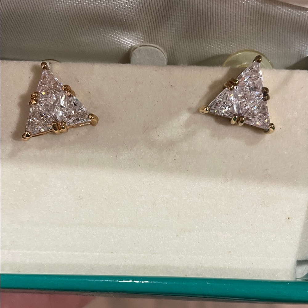 Suzanne Somers Gold and Silver Triangle Earrings